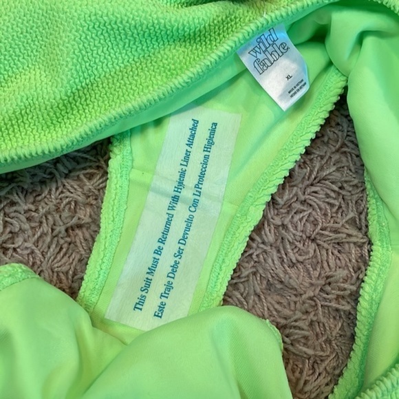 NWT V-Front High Waist Extra High Leg Cheeky Bikini Bottom - Bright Green - Picture 11 of 12